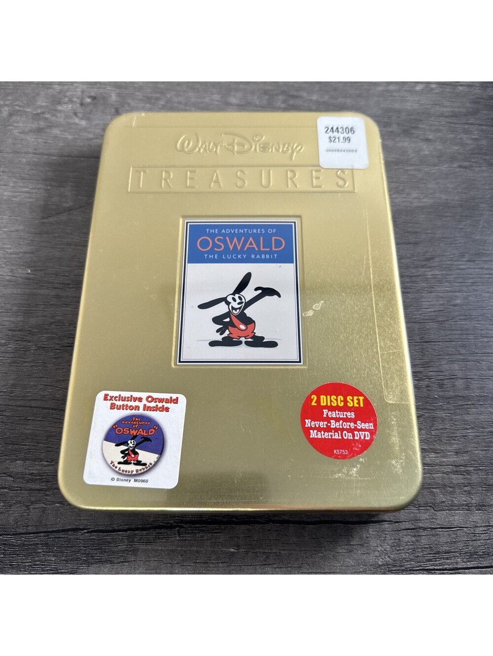 Walt Disney Treasures Adventures of Oswald The Lucky Rabbit DVD Complete w/Tin